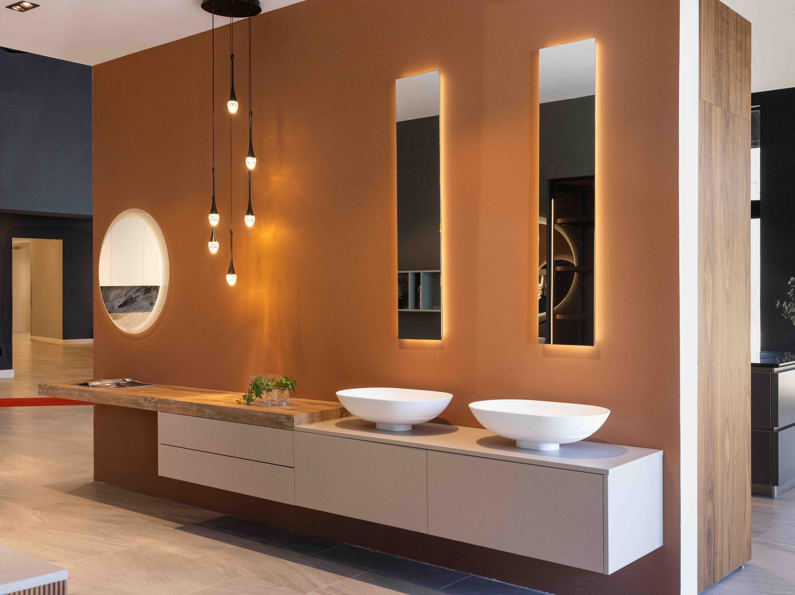 Renzo Rastelli Hallandale showroom, a bathroom collection vignette.