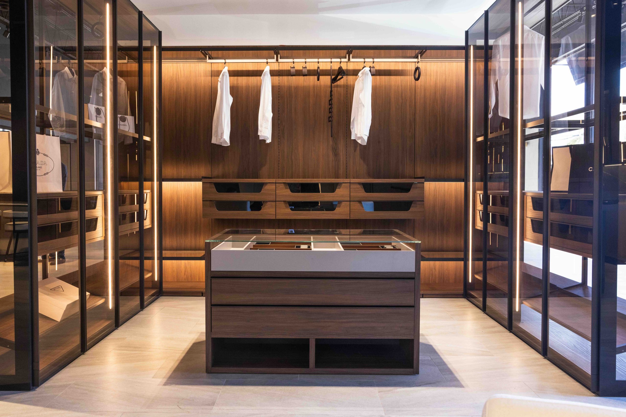 Renzo Rastelli Hallandale showroom, a closet collection vignette.