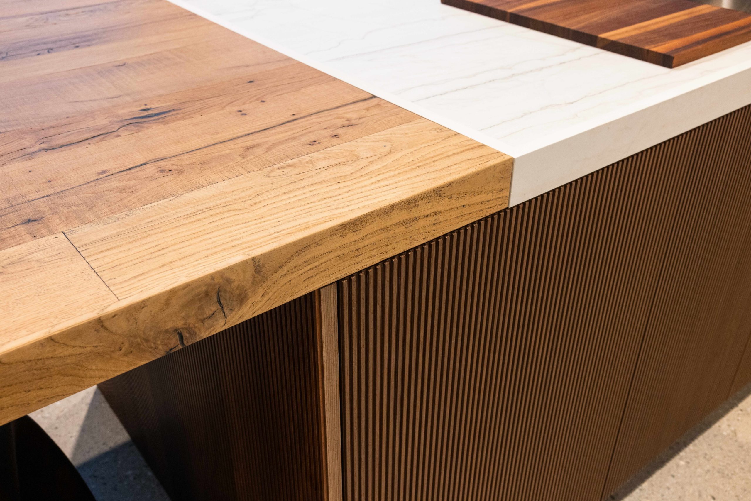 Renzo Rastelli Los Angeles showroom, a kitchen collection vignette, cabinetry detail.