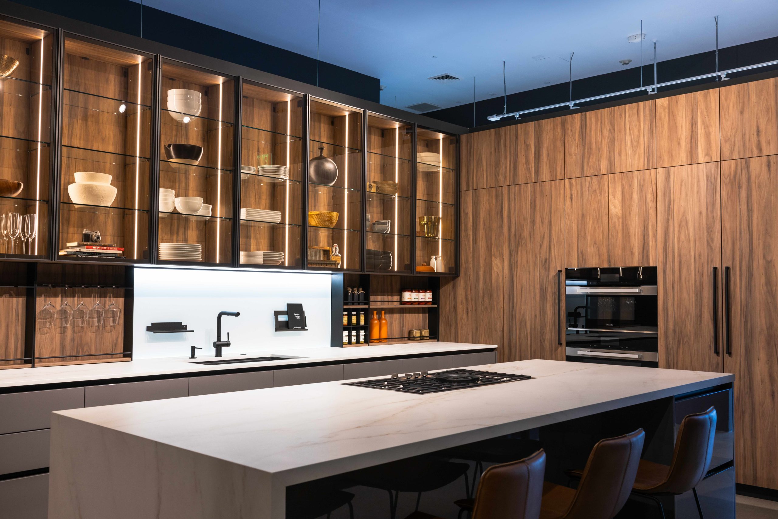 Renzo Rastelli Los Angeles showroom, a kitchen collection vignette, detail composition.