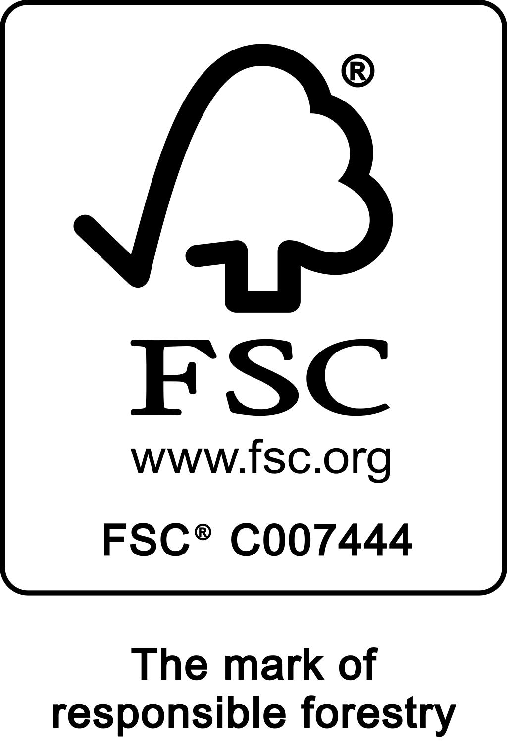 Renzo Rastelli sustainability, the FSC responsible forestry certification logo.